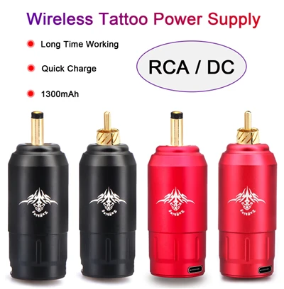 Tattoo-batterij Lange levensduur 1300 mAh Draagbare RCA/DC-interface